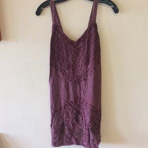 Plum, vintage embroidered dress